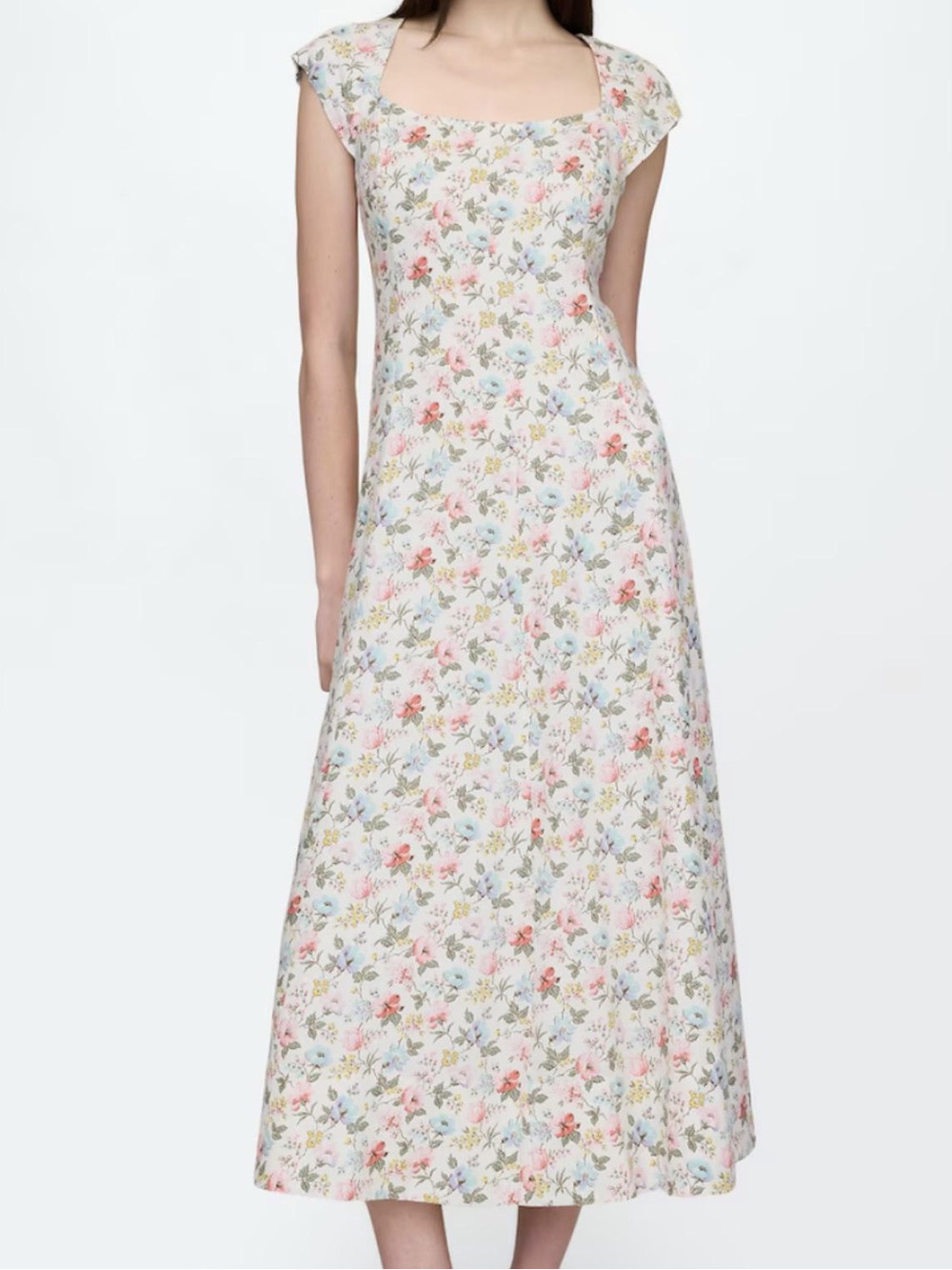 GAP Linen-Blend Cap-Sleeve Maxi Dress - Picture 2 of 8